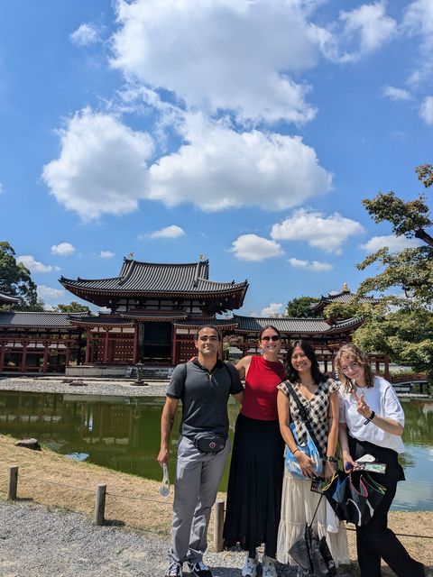 Students visiting a temple in Uji